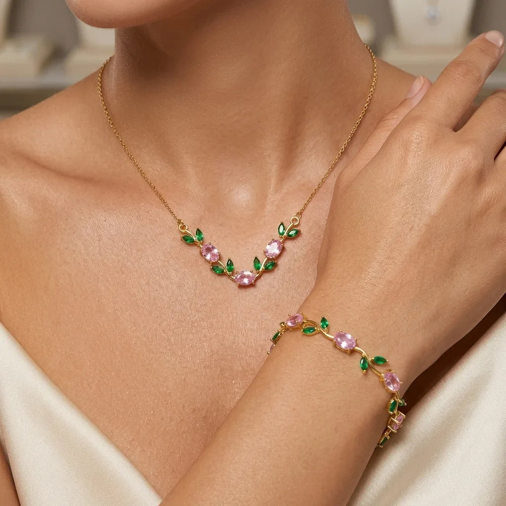 Viral Luminous Tulip U Necklace Combo