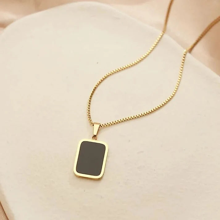 Square Shape Golden Pendant