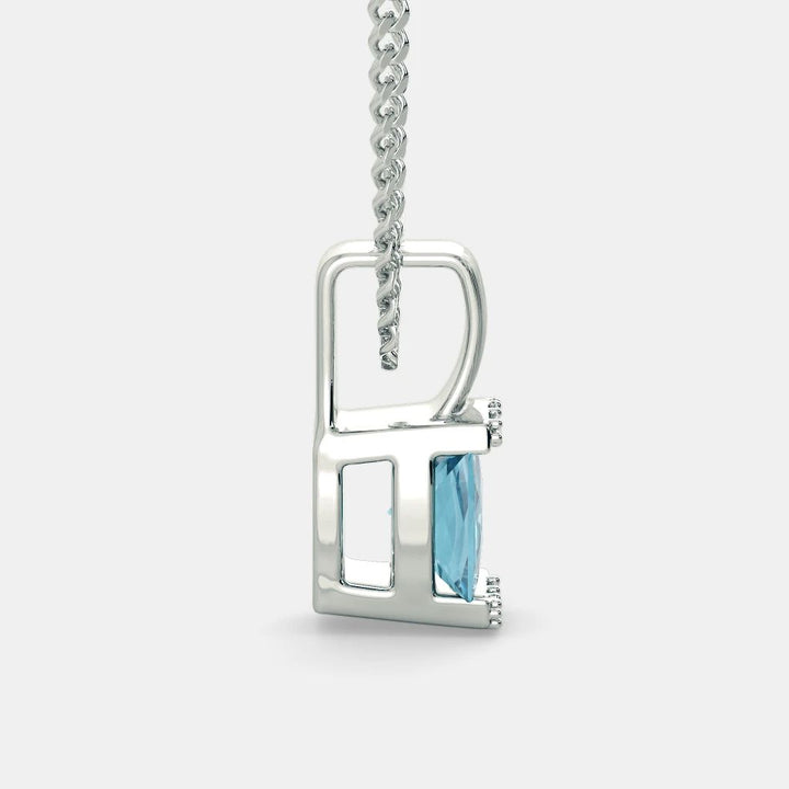 BLUE TOPAZ ZIRCON NECKLACE - 925 SILVER