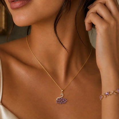 Viral Swan Necklace & Tulip Bracelet Combo