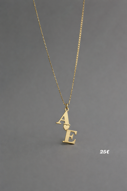 Twin Initial Charm Necklace