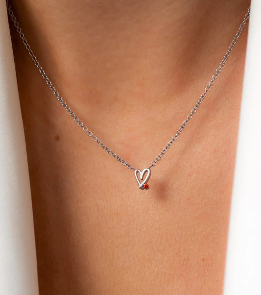 Doodle Heart with birthstone