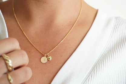 Initial Heart Charm Necklace