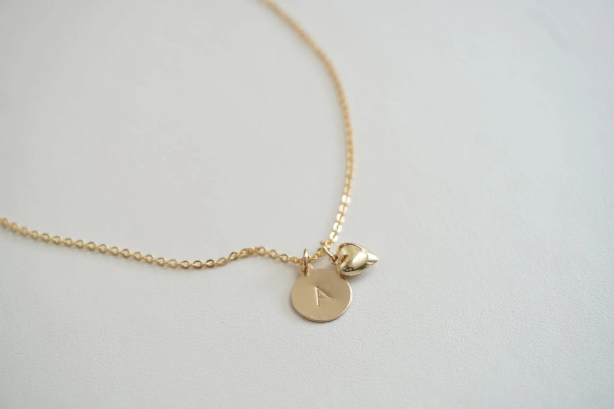 Initial Heart Charm Necklace