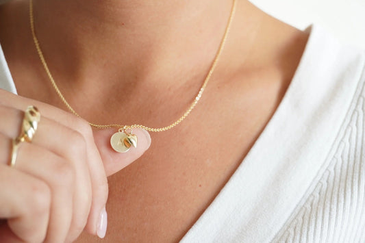 Initial Heart Charm Necklace