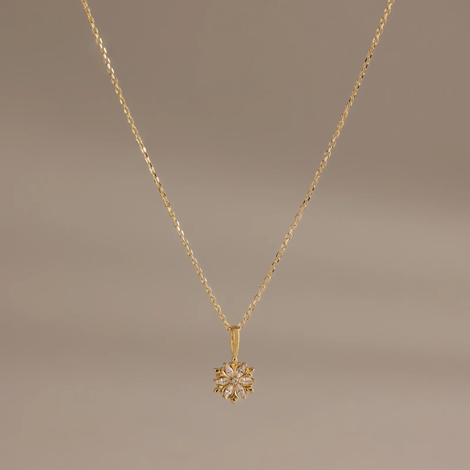 Diamond Poinsettia Necklace