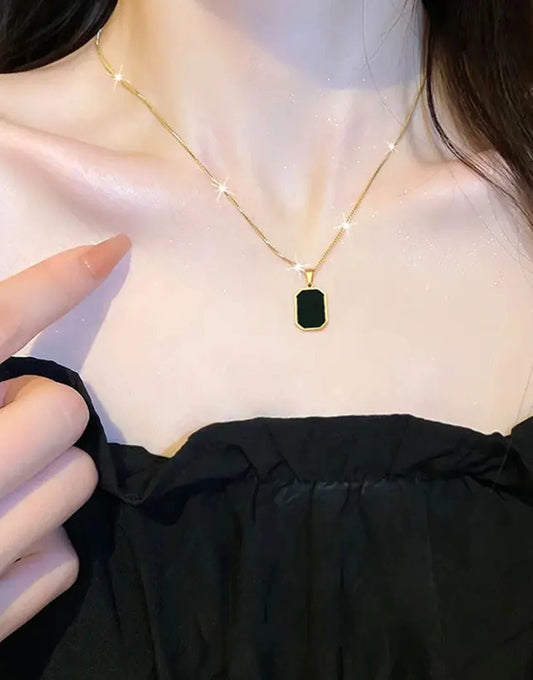 Square Shape Golden Pendant