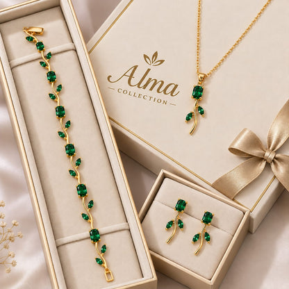 Tulip Necklace Set With Bracelet