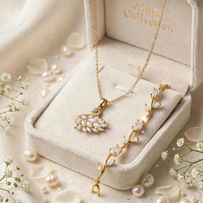 Viral Swan Necklace & Tulip Bracelet Combo