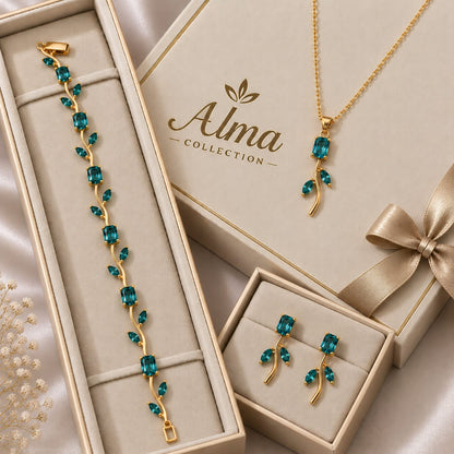 Tulip Necklace Set With Bracelet