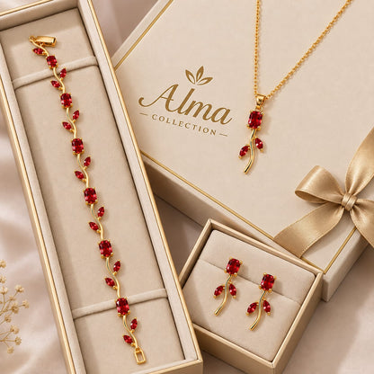 Tulip Necklace Set With Bracelet