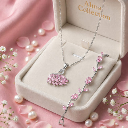 Viral Swan Necklace & Tulip Bracelet Combo